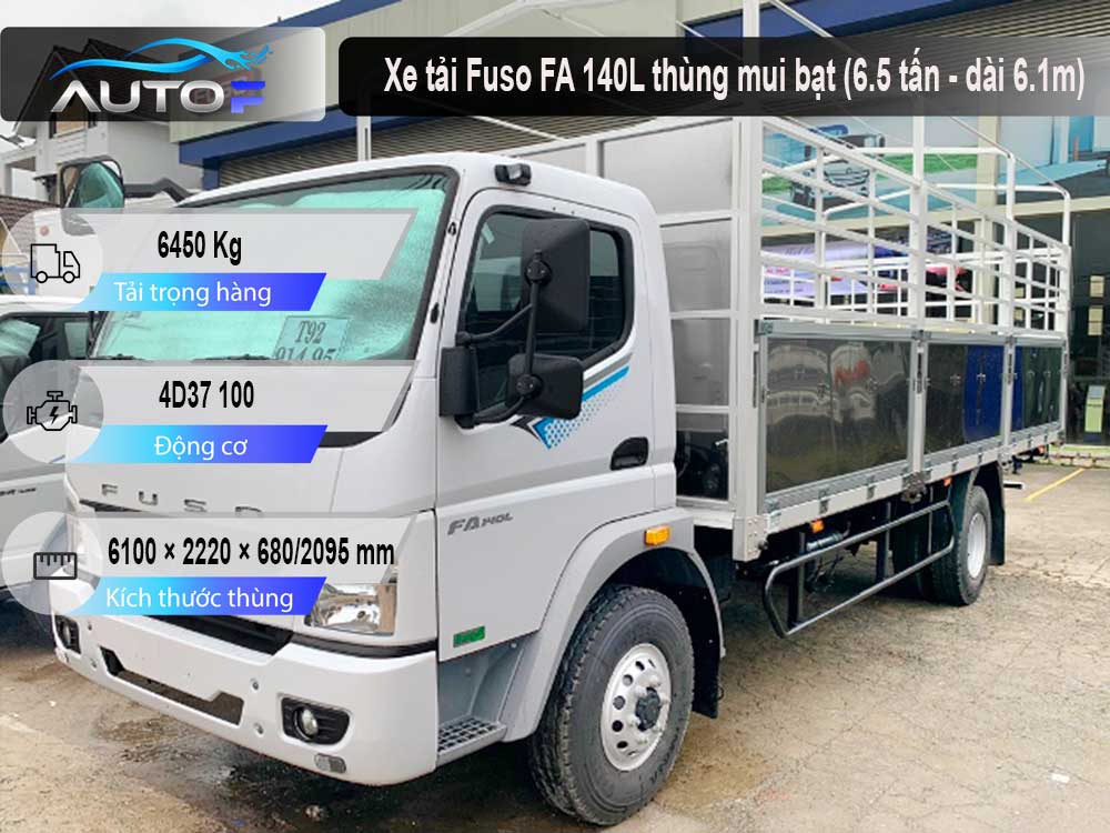 Xe tải Fuso FA 140L thùng mui bạt (6.5 tấn - dài 6.1m)